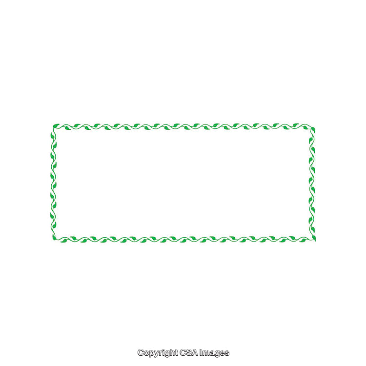 Green Twisted Pattern Border Frame on a Clean White Background