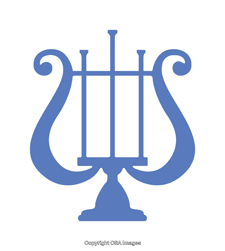 Blue Lyre Icon Symbolizing Music and Classical Art