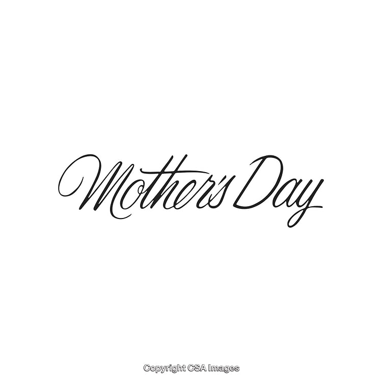 Elegant Mother's Day Handwritten Typography Design on White Background