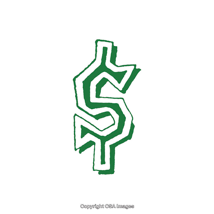 Artistic Interpretation of a Stylized Green Dollar Symbol in Unique Design
