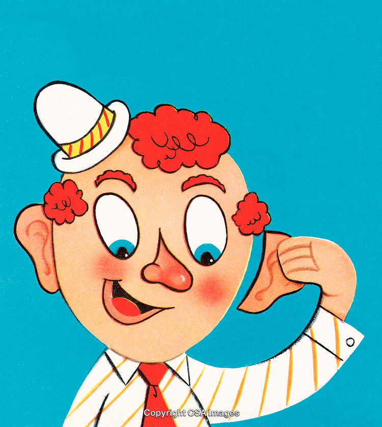 Colorful Illustrated Character With Playful Expression and Classic Cartoon Features