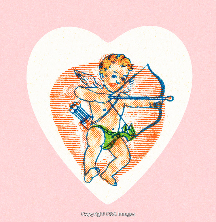 Vintage Cupid Illustration Embodying Love, Romance, and Valentine's Day Sentiments