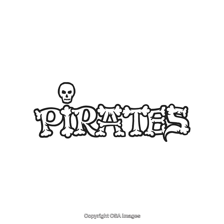 Pirates Themed Typography Design Featuring Skull and Bone Accents