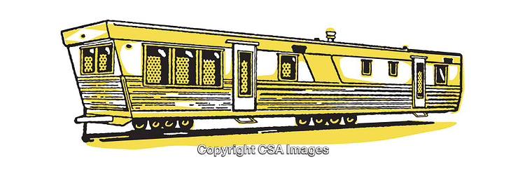 Colorful Illustration of a Train, Artistic and Contemporary Yellow Design