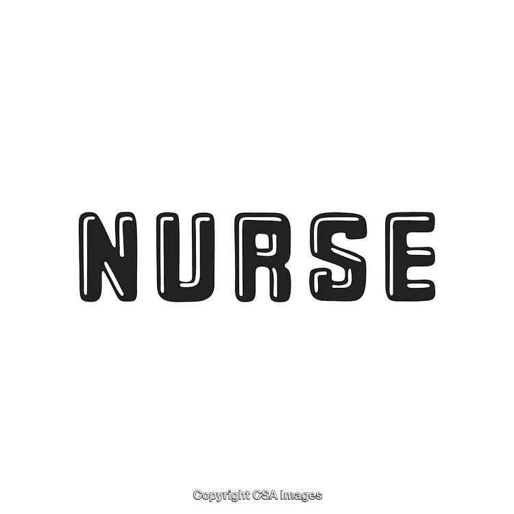 Black Retro Text Displaying the Word Nurse on White Background