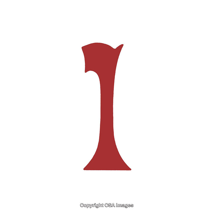 Elegant Illustration of the Number One in Bold Red Design