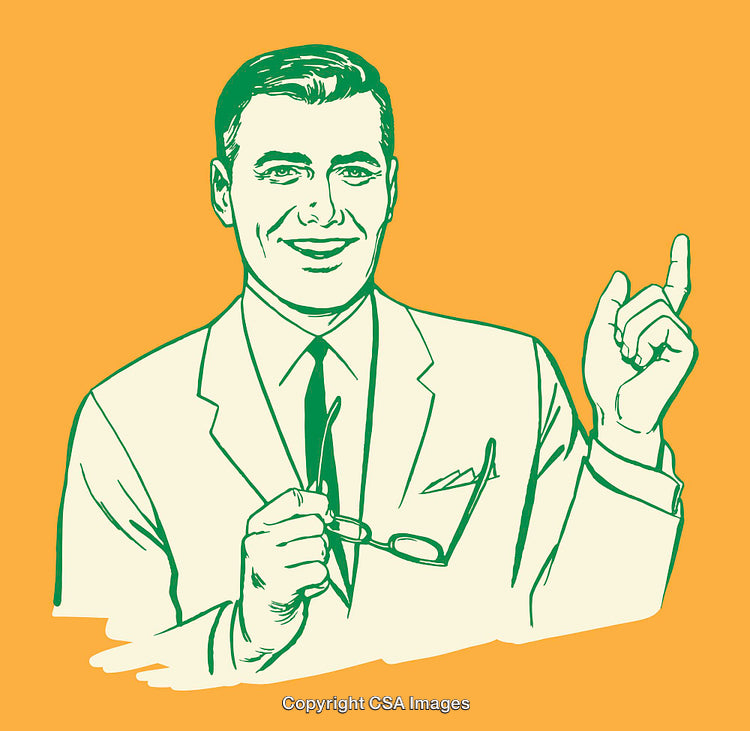 Retro Style Illustration of a Businessman with Glasses in Hand