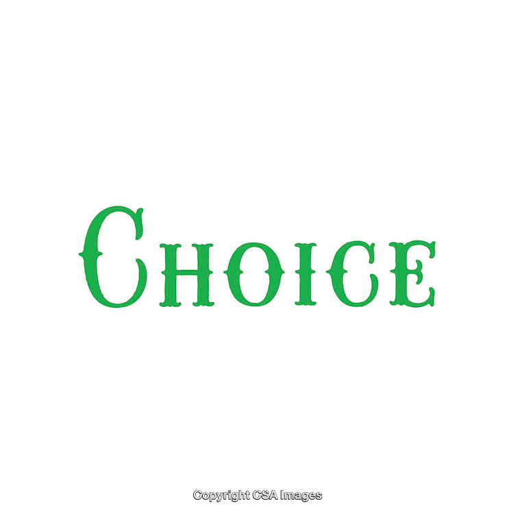 Green Word Art Featuring the Typography "Choice" on a White Background