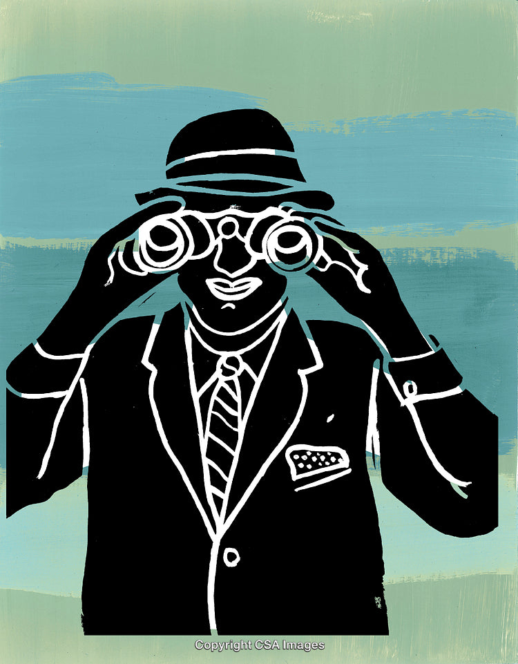 Man Looking Through Binoculars