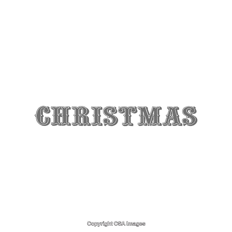 Stylish Grey Christmas Text on White Background for Holiday Design Projects
