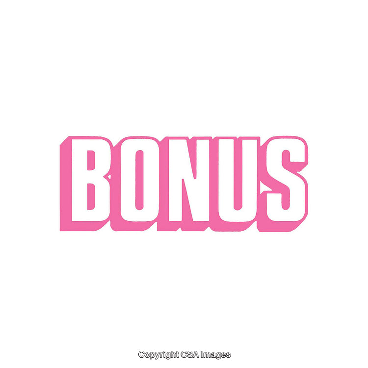 Bold Pink Bonus Design on Minimalist White Background