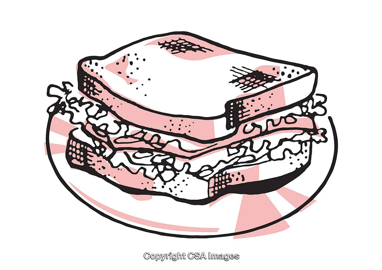Colorful Illustrated Sandwich on a Plate with Artful Presentation