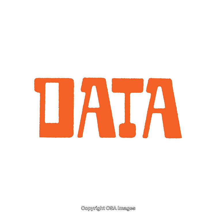 Abstract Stylized Typography Showing the Word 'DATA' in Bold Orange Letters