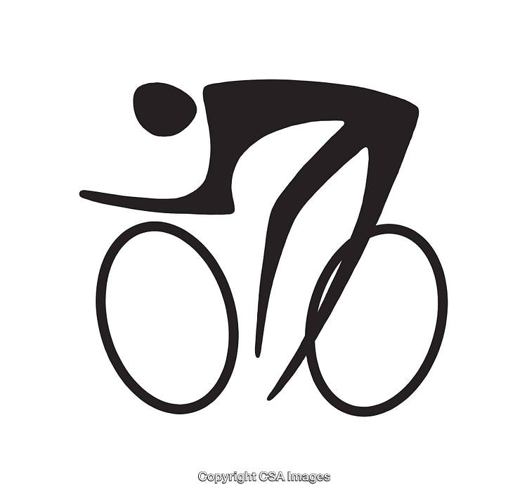 Minimalist Black and White Cycling Athlete Line Art Illustration