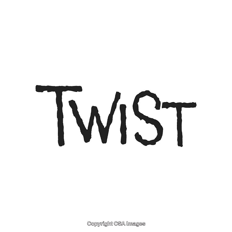 Hand-Drawn Word 'Twist' in Stylized Text on White Background