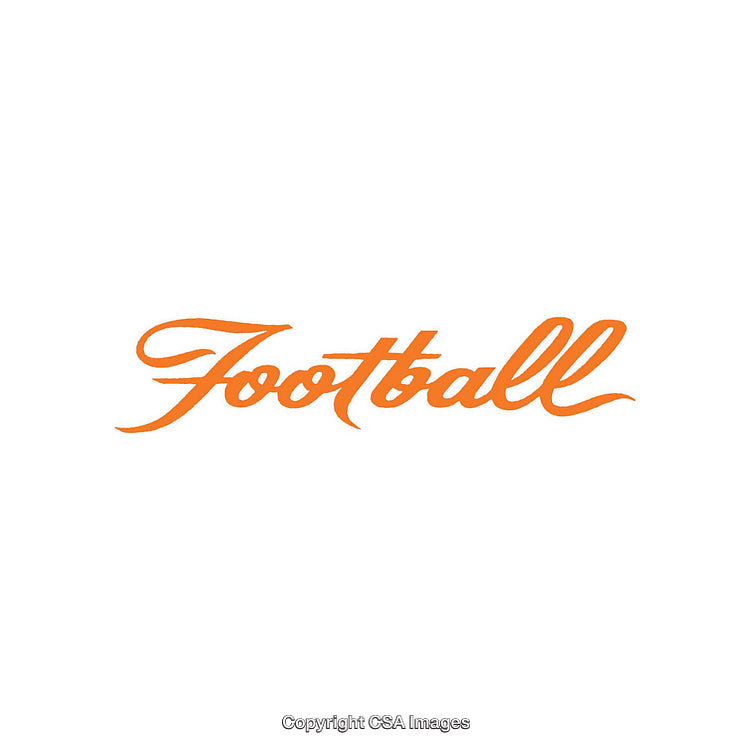 Stylish Orange Football Typography with Calligraphic Design on White Background