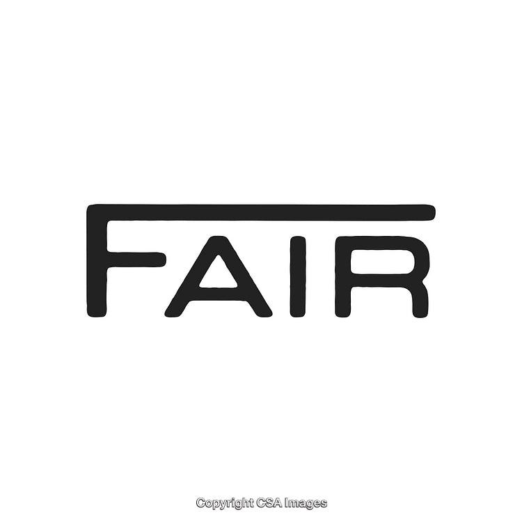 Simplistic Black and White Typography Featuring the Word Fair with Underlined Design