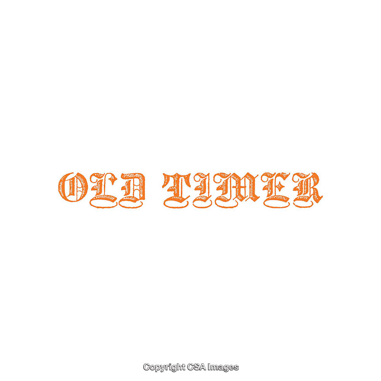 Retro Styled Typography Artwork Showcasing 'Old Timer' Theme in Orange