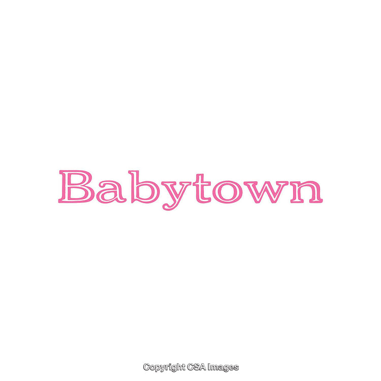 Babytown Logo Text Design in Pink Font on White Background