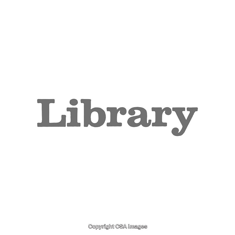 Monochrome Library Text Illustration in Classic Gray on White Background
