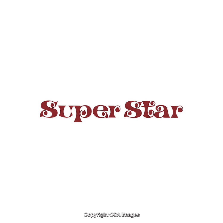 Stylized Super Star Text Design in Bold Typography on White Background