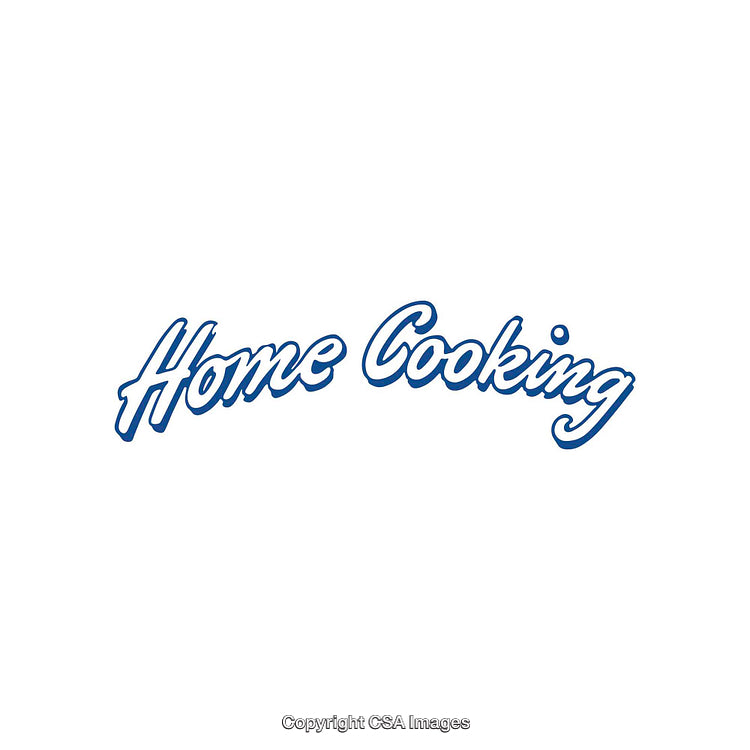 Blue Script Text Illustrating Home Cooking in Stylish Design