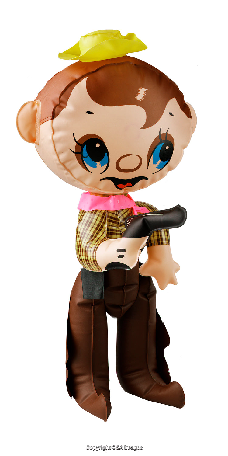 Inflatable Cartoon Cowboy Toy with Hat and Accessories