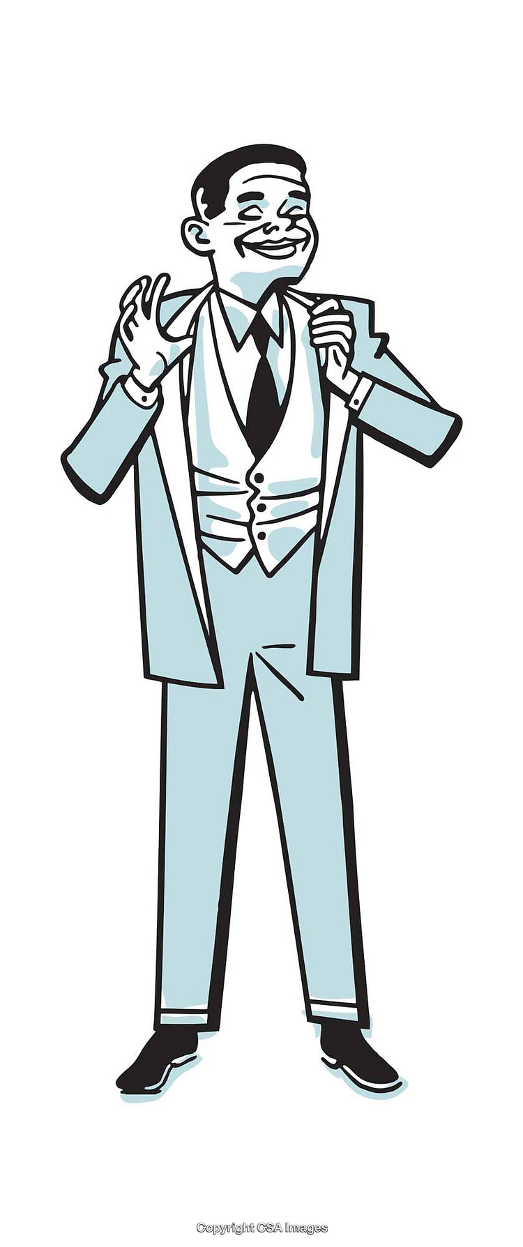Stylish Gentleman Adjusting Suit in Professional Illustration Art Style