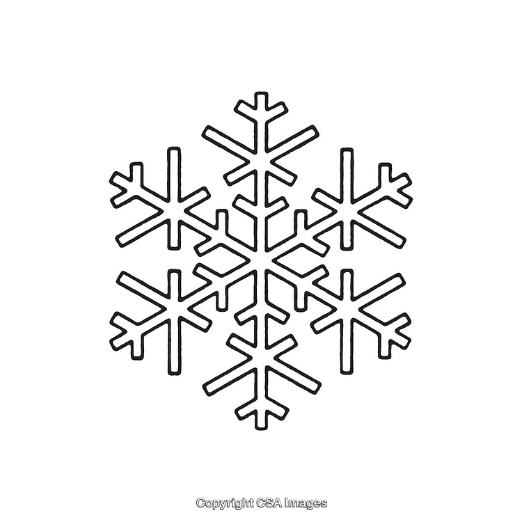 Elegant Black and White Snowflake Design Isolated on White Background