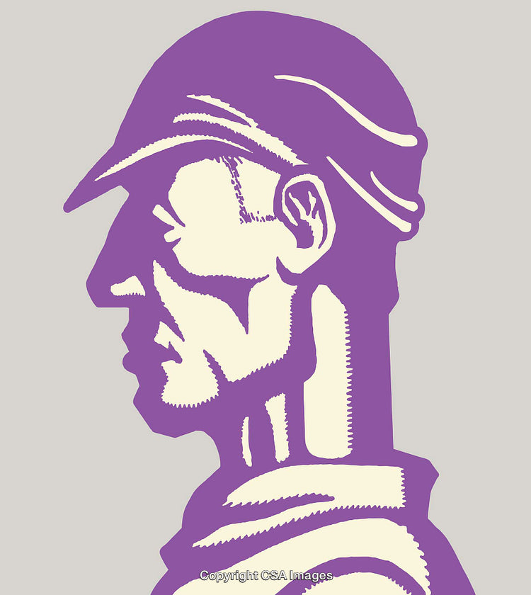 Purple and Beige Line Art Illustration of a Profound Character Profile