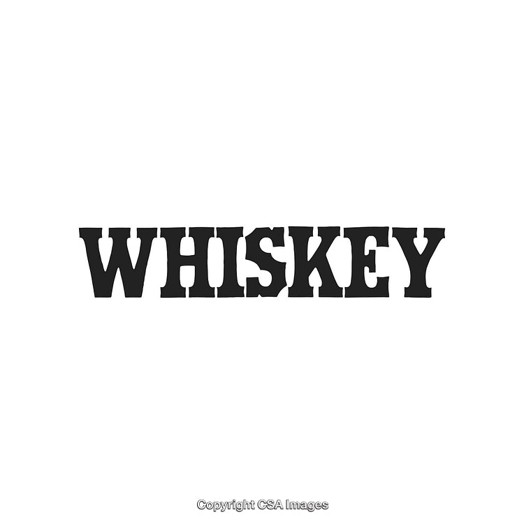 Classic Western-Style Whiskey Typography Design With Bold Black Text on White Background
