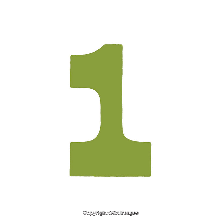 Green Number One Icon on a White Background