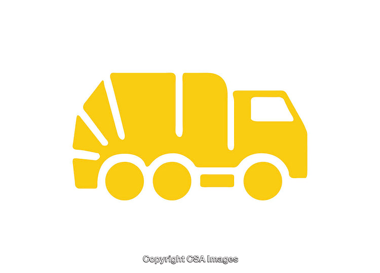 Yellow Garbage Truck Icon with Clean and Minimalist Style