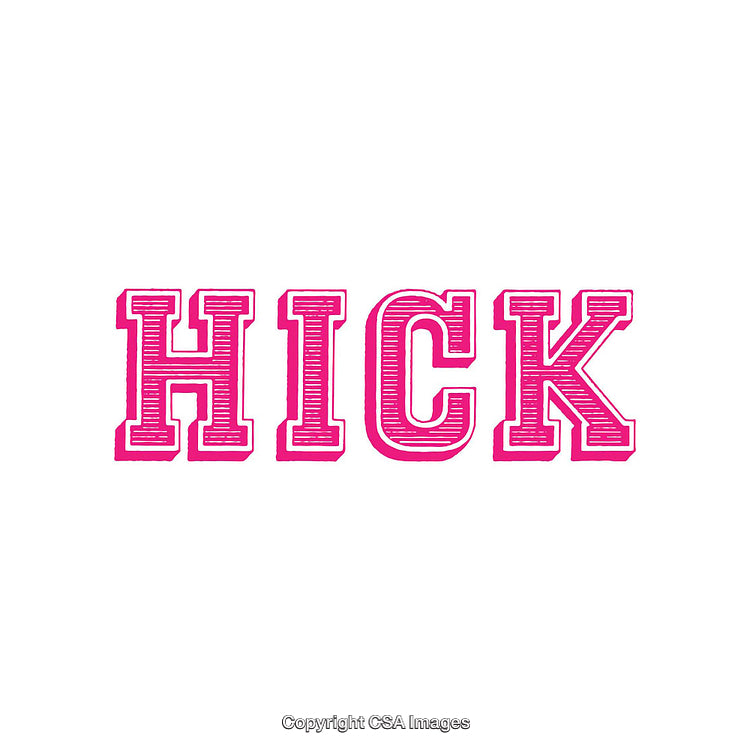 Bright Pink Decorative Text Illustration on a Plain White Background