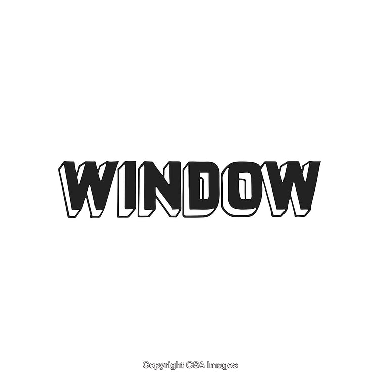 Bold Typography Featuring the Word 'Window' in Black Font on White Background