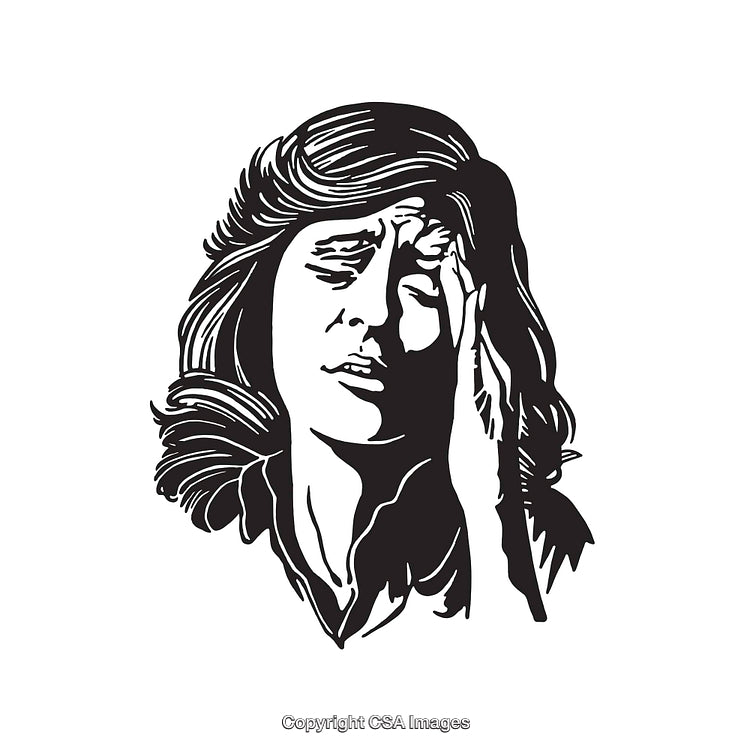 Black And White Illustration of Woman Expressing Emotional Distress