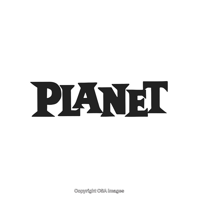 Bold Black Planet Text on a White Background