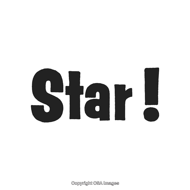 Bold Typography of the Word 'Star!' with Black Letters on White