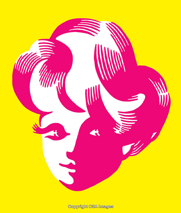 Retro Pop Art Illustration of a Woman in Bold Colors