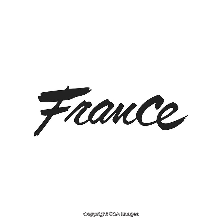 Stylish Handwritten France Typography Logo in Black and White Design