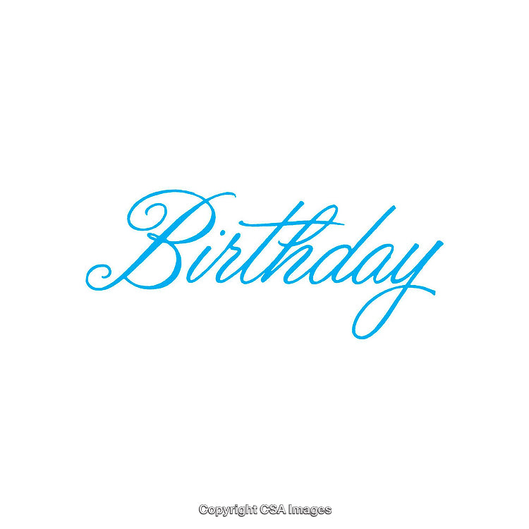 Elegant Blue Birthday Typography on White Background Design