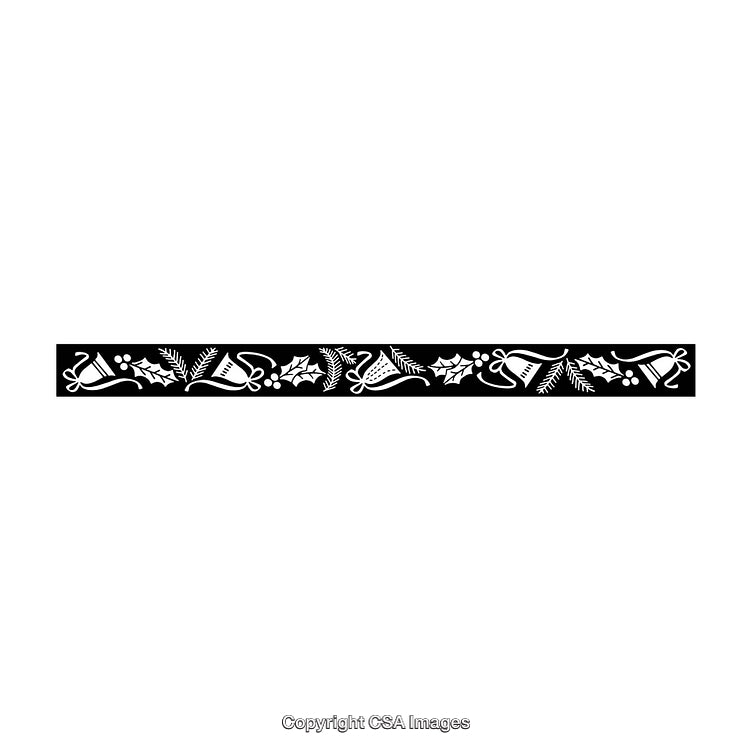 Elegant Black and White Christmas-Themed Border Featuring Seasonal Elements