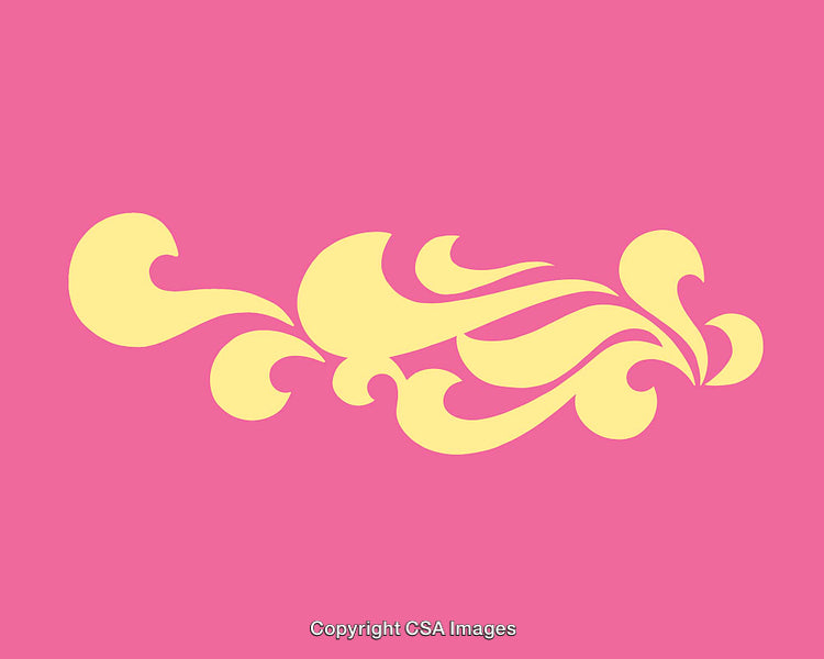 Elegant Yellow Swirl Design on a Vibrant Pink Background