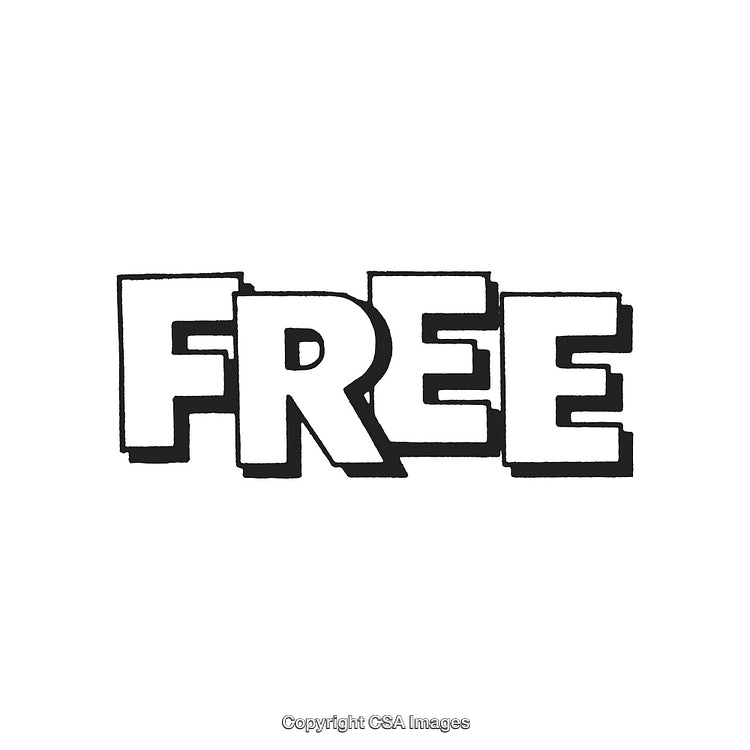 Black And White Bold Text Depicting the Word 'Free' on a White Background