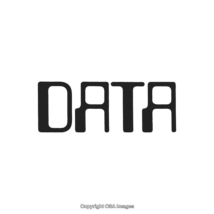 Minimalist Black Text Reading 'Data' in Modern Typeface on White Background
