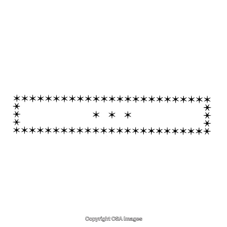 Black And White Decorative Border with Star Motif