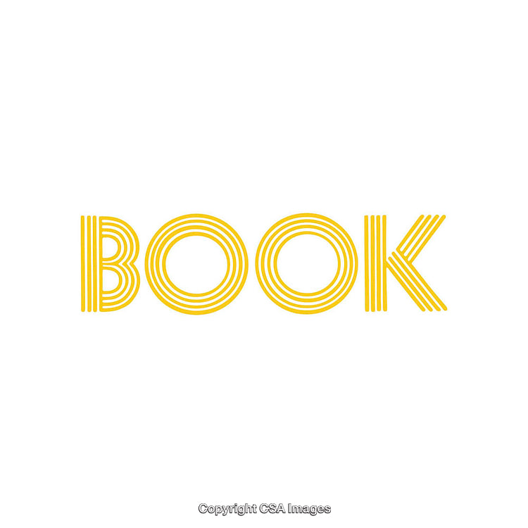 Modern Yellow Line Art Typography Design Featuring the Word 'Book'