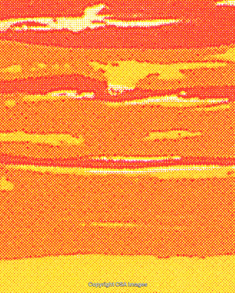 Abstract Halftone Style Vibrant Sunset-Inspired Digital Artwork