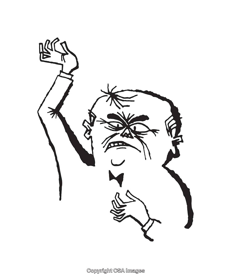 Abstract Black And White Illustration of Expressive Character Gestures