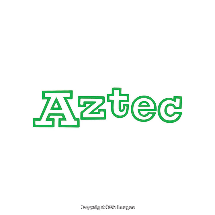 Minimalistic Word Art Featuring Aztec Text in Bold Green Letters